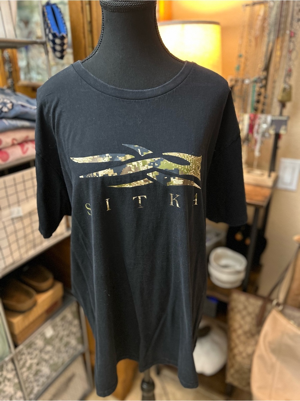 Sitka Men's Black Short-Sleeve Tee with Gold Logo